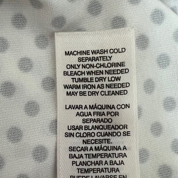 Chicos Womens Tank Top Shell XL White Black Polka Dot Pullover Nylon Spandex - Picture 7 of 7